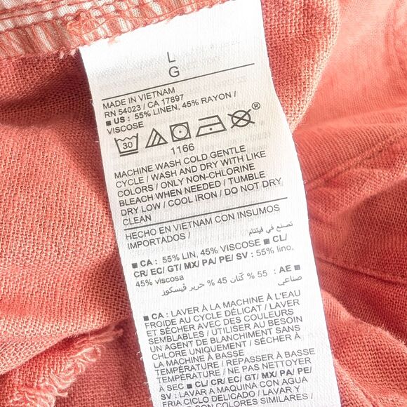 Old Navy High-Waisted Linen-Blend Pull-On Shorts Orange Size Large - Picture 6 of 8